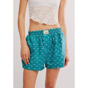 Women's Teal Floral Sleep Shorts